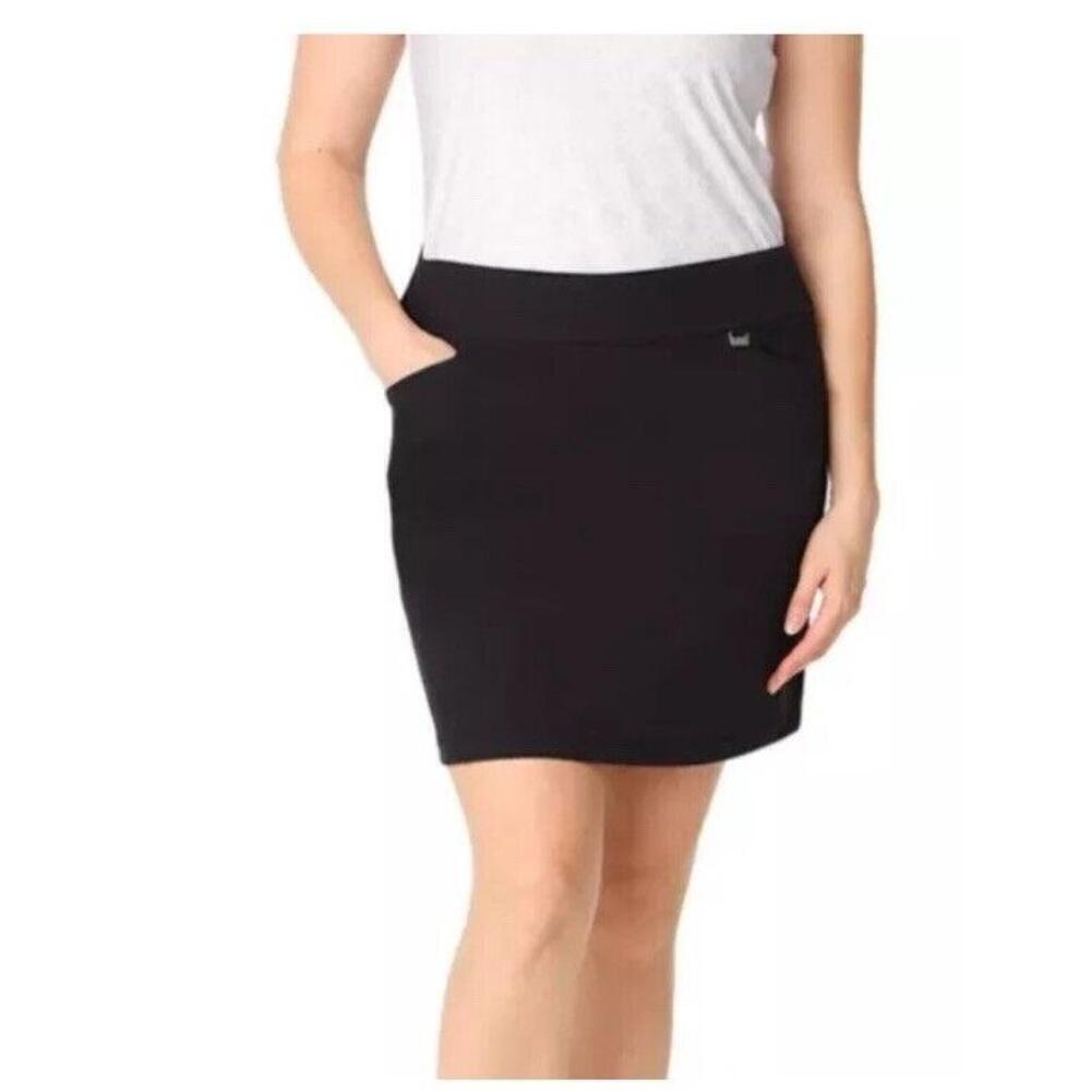 Greg Norman Womens Stretch Golf Lined Short 3 Pocket Skort Black Size XXL AL